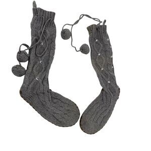 Victorias Secret Pink Bling Cable Knit Mukluk Sweater Boots Rhinestone L 9 - 10